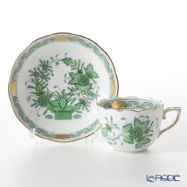 ヘレンド インドの華グリーン 00711-0-00 モカカップ＆ソーサー 100ml