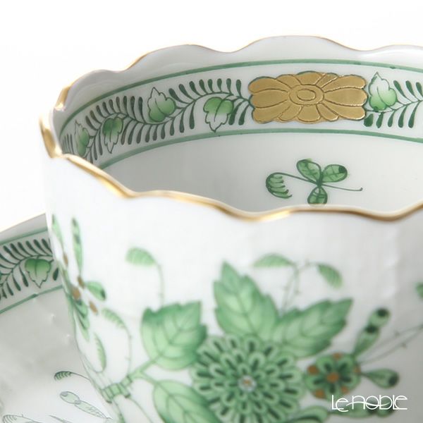 ヘレンド インドの華グリーン 00711-0-00 モカカップ＆ソーサー 100ml