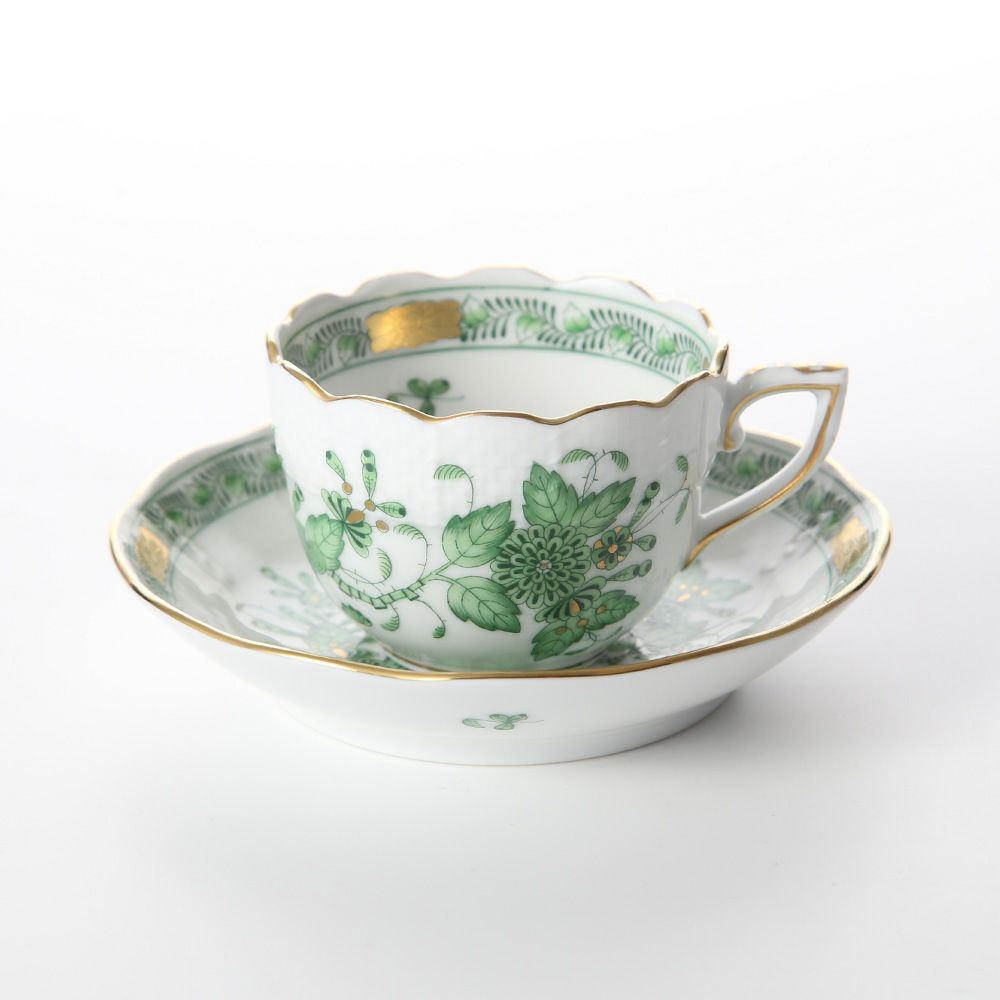 ヘレンド インドの華グリーン 00711-0-00 モカカップ＆ソーサー 100ml