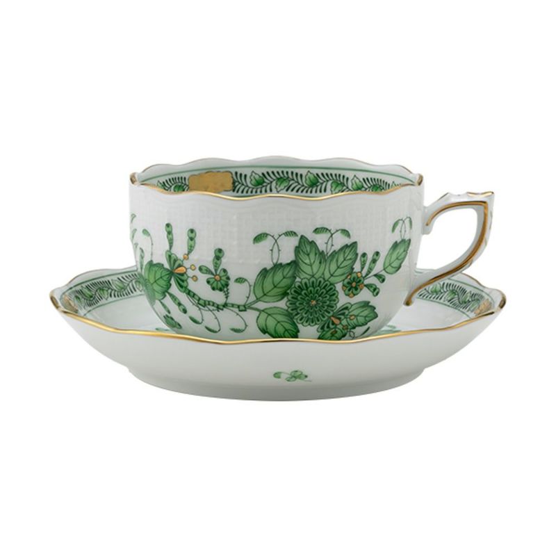ヘレンド インドの華グリーン 00724-0-00／724 ティーカップ＆ソーサー 200ml