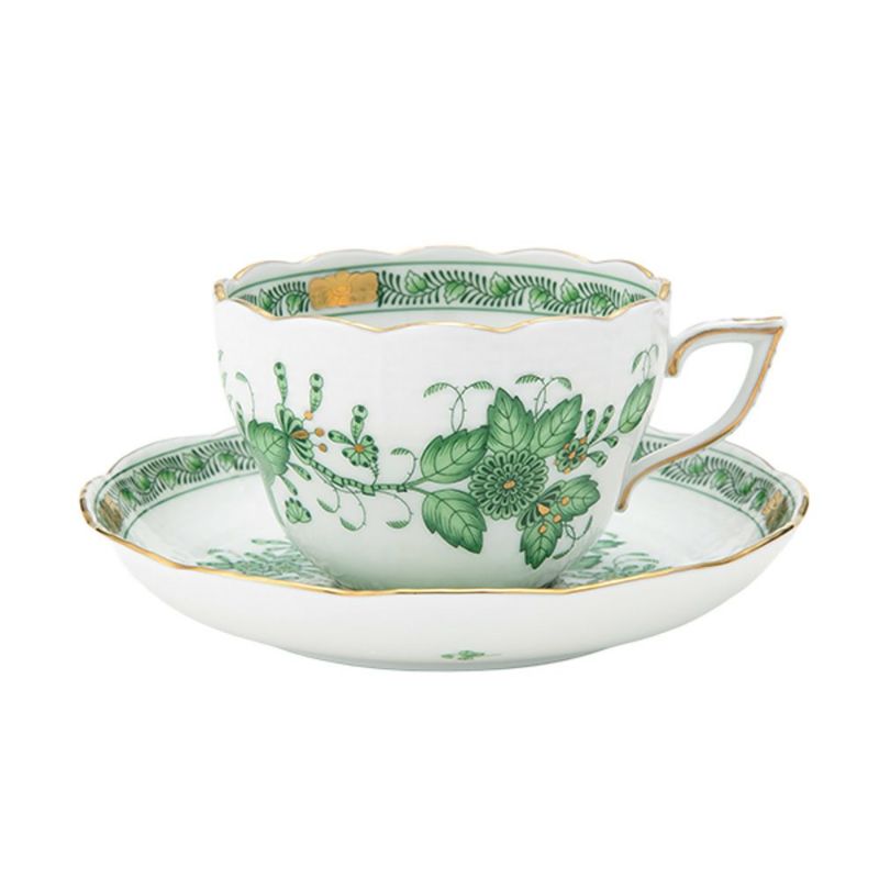 ヘレンド インドの華グリーン 00730-0-00 ティーカップ＆ソーサー（兼用） 200ml