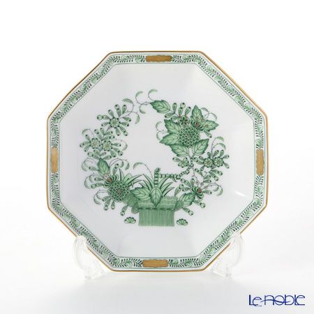ヘレンド インドの華グリーン 04304-1-00 小皿（オクタゴナル） 13.5cm