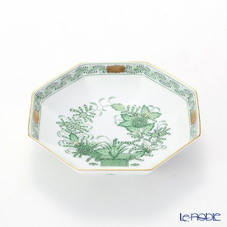 ヘレンド インドの華グリーン 04304-1-00 小皿（オクタゴナル） 13.5cm