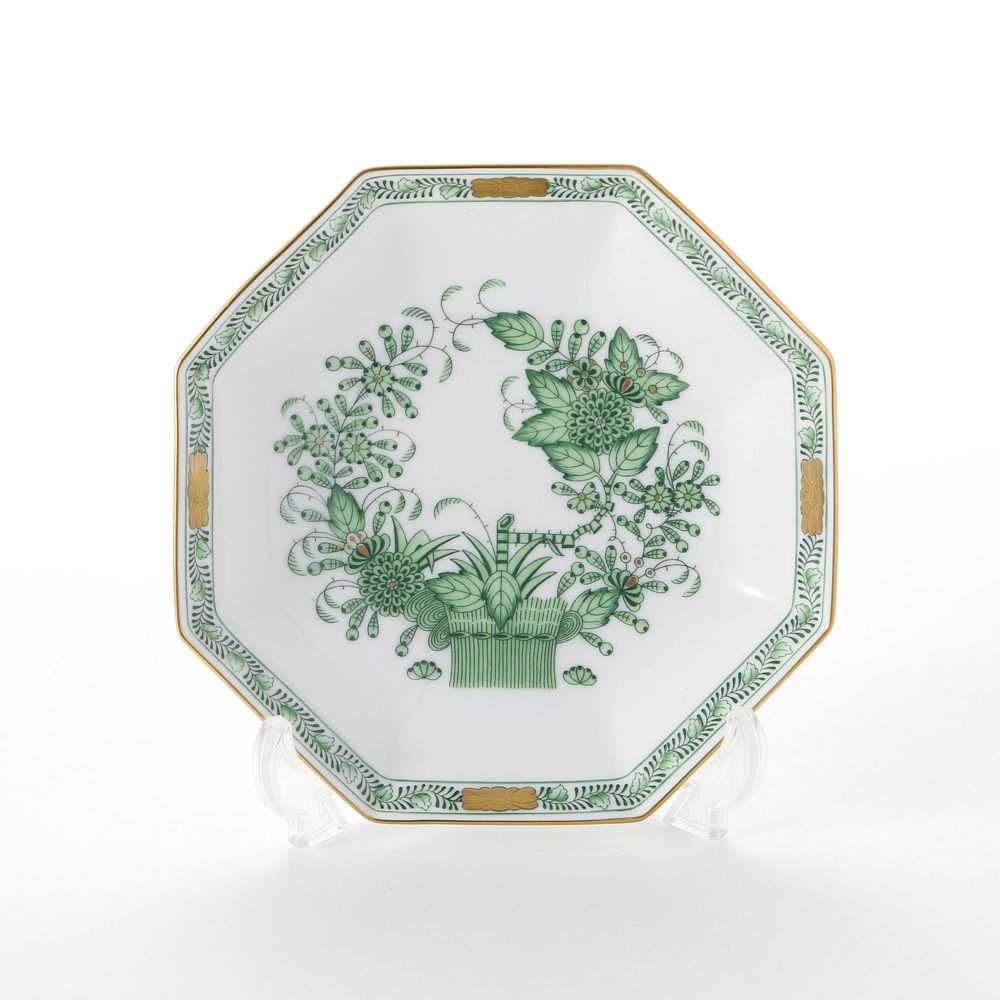 ヘレンド インドの華グリーン 04304-1-00 小皿（オクタゴナル） 13.5cm