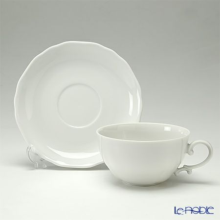 アウガルテン（AUGARTEN） モーツァルト ホワイト（530062） ティーカップ＆ソーサー 250ml（062）