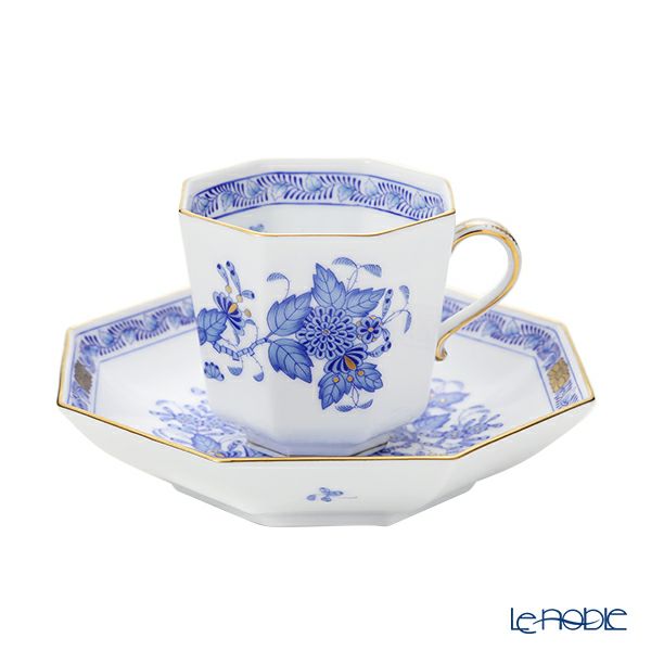 ヘレンド インドの華ブルー FB オクタゴナルカップ＆ソーサー 04304-0-00