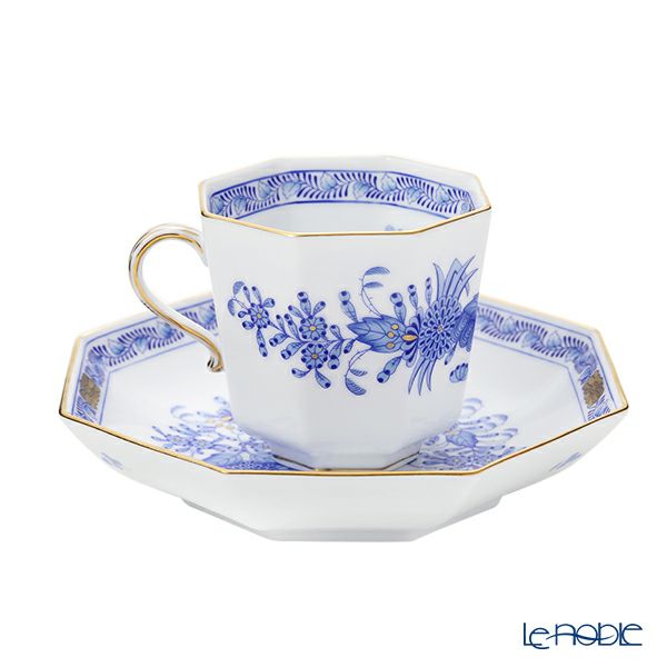 ヘレンド インドの華ブルー FB オクタゴナルカップ＆ソーサー 04304-0-00