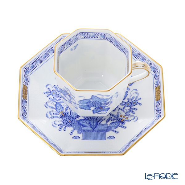 ヘレンド インドの華ブルー FB オクタゴナルカップ＆ソーサー 04304-0-00
