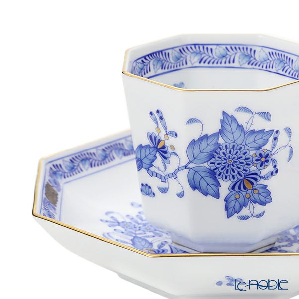 ヘレンド インドの華ブルー FB オクタゴナルカップ＆ソーサー 04304-0-00