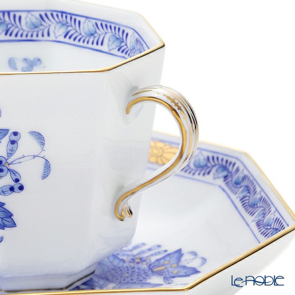 ヘレンド インドの華ブルー FB オクタゴナルカップ＆ソーサー 04304-0-00