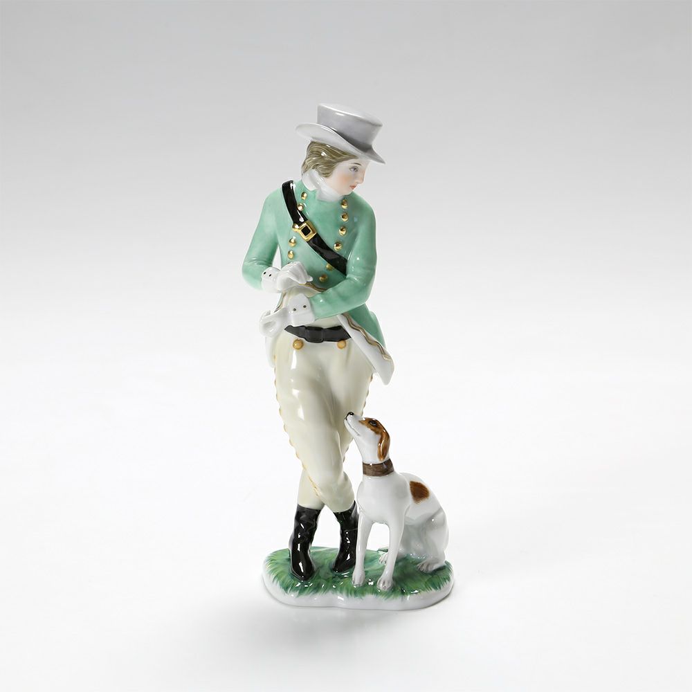 アウガルテン（AUGARTEN） フィギュリン（011210） 犬を連れたハンター 15cm 1006