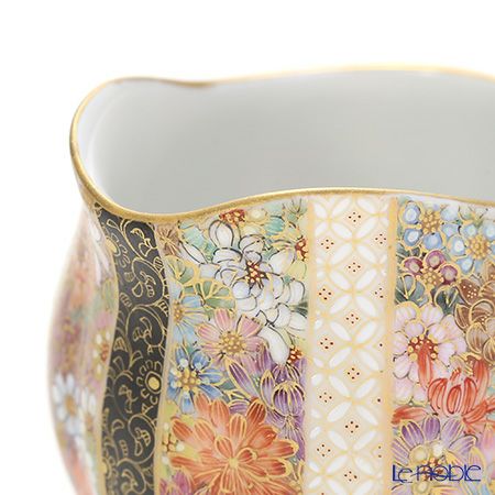 現代の京薩摩×アウガルテン磁器工房 クリーマー（S） 0.07L 菊詰 白・白金七宝紋 絵付：伝統工芸士 小野多美枝氏 -空女-