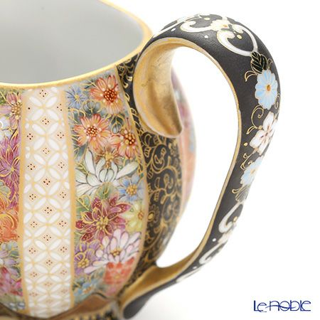 現代の京薩摩×アウガルテン磁器工房 クリーマー（S） 0.07L 菊詰 白・白金七宝紋 絵付：伝統工芸士 小野多美枝氏 -空女-