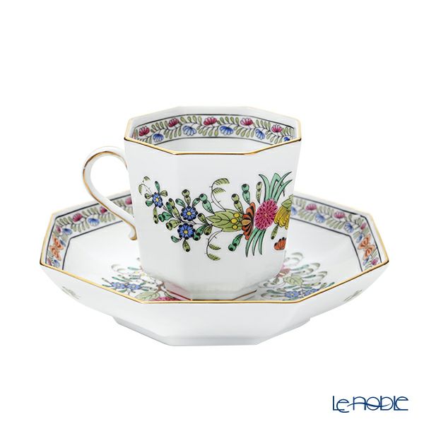 ヘレンド インドの華多彩色 オクタゴナルカップ＆ソーサー 04304-0-00