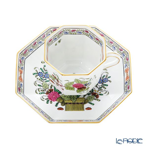 ヘレンド インドの華多彩色 オクタゴナルカップ＆ソーサー 04304-0-00