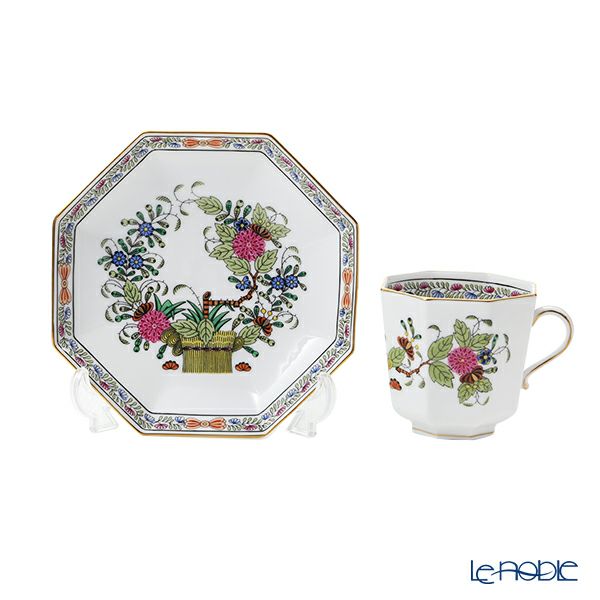 ヘレンド インドの華多彩色 オクタゴナルカップ＆ソーサー 04304-0-00