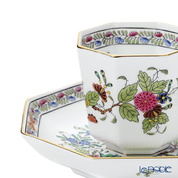 ヘレンド インドの華多彩色 オクタゴナルカップ＆ソーサー 04304-0-00