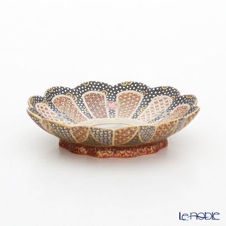 現代の京薩摩×アウガルテン磁器工房 小皿（豆皿） 9cm 山水（富士山） 絵付：伝統工芸士 小野多美枝氏 -空女-