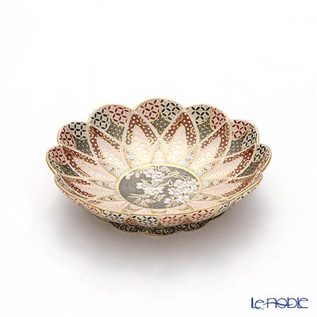 現代の京薩摩×アウガルテン磁器工房 小皿（豆皿） 9cm 青い鳥 絵付：伝統工芸士 小野多美枝氏 -空女-