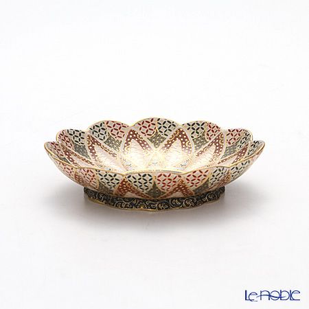 現代の京薩摩×アウガルテン磁器工房 小皿（豆皿） 9cm 青い鳥 絵付：伝統工芸士 小野多美枝氏 -空女-