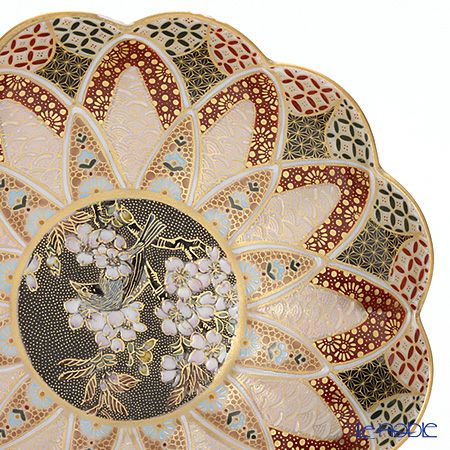 現代の京薩摩×アウガルテン磁器工房 小皿（豆皿） 9cm 青い鳥 絵付：伝統工芸士 小野多美枝氏 -空女-