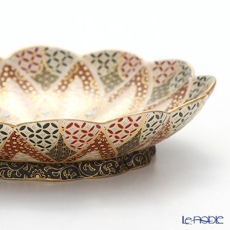 現代の京薩摩×アウガルテン磁器工房 小皿（豆皿） 9cm 青い鳥 絵付：伝統工芸士 小野多美枝氏 -空女-