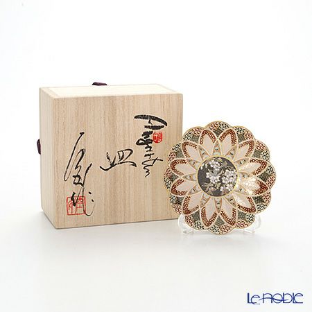 現代の京薩摩×アウガルテン磁器工房 小皿（豆皿） 9cm 青い鳥 絵付：伝統工芸士 小野多美枝氏 -空女-