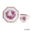ヘレンド インドの華ピンク P オクタゴナルカップ＆ソーサー 04304-0-00