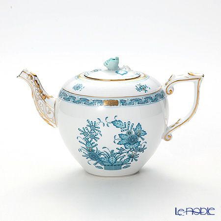 ヘレンド インドの華ターコイズ 00606-0-09／604 ティーポット ローズ 800ml