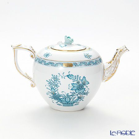 ヘレンド インドの華ターコイズ 00606-0-09／604 ティーポット ローズ 800ml