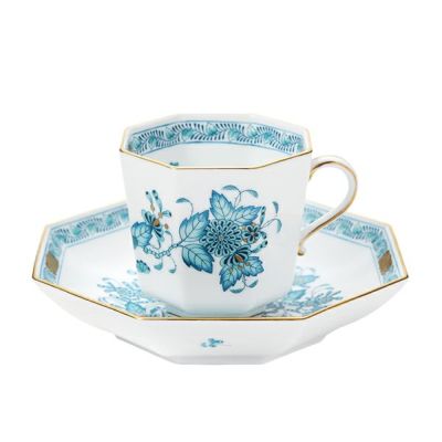 ヘレンド インドの華ピンク P オクタゴナルカップ＆ソーサー 04304-0