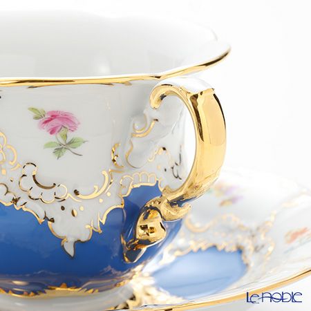 マイセン（Meissen） 宮廷の小花 016098／15582 コーヒーカップ＆ソーサー 200ml（青金彩）
