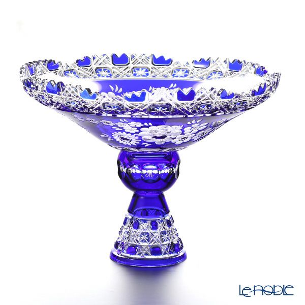 マイセン（Meissen） マイセンクリスタル MFO172／1055／26B 足つきボウル（ブルー） 26cm