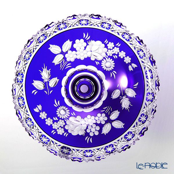 マイセン（Meissen） マイセンクリスタル MFO172／1055／26B 足つきボウル（ブルー） 26cm