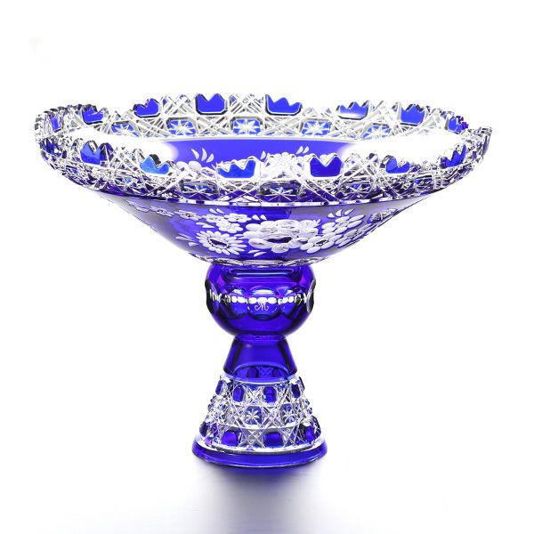 マイセン（Meissen） マイセンクリスタル MFO172／1055／26B 足つきボウル（ブルー） 26cm