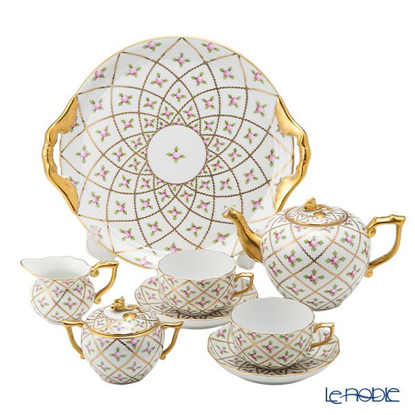 ヘレンド セーブル風の薔薇 SPROG ティーセット