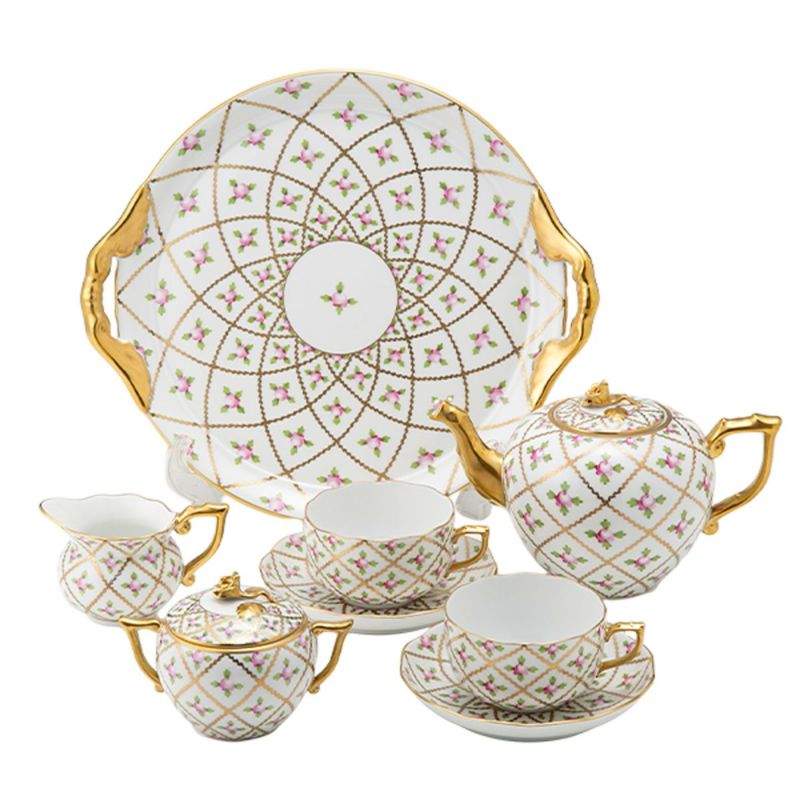 ヘレンド セーブル風の薔薇 SPROG ティーセット