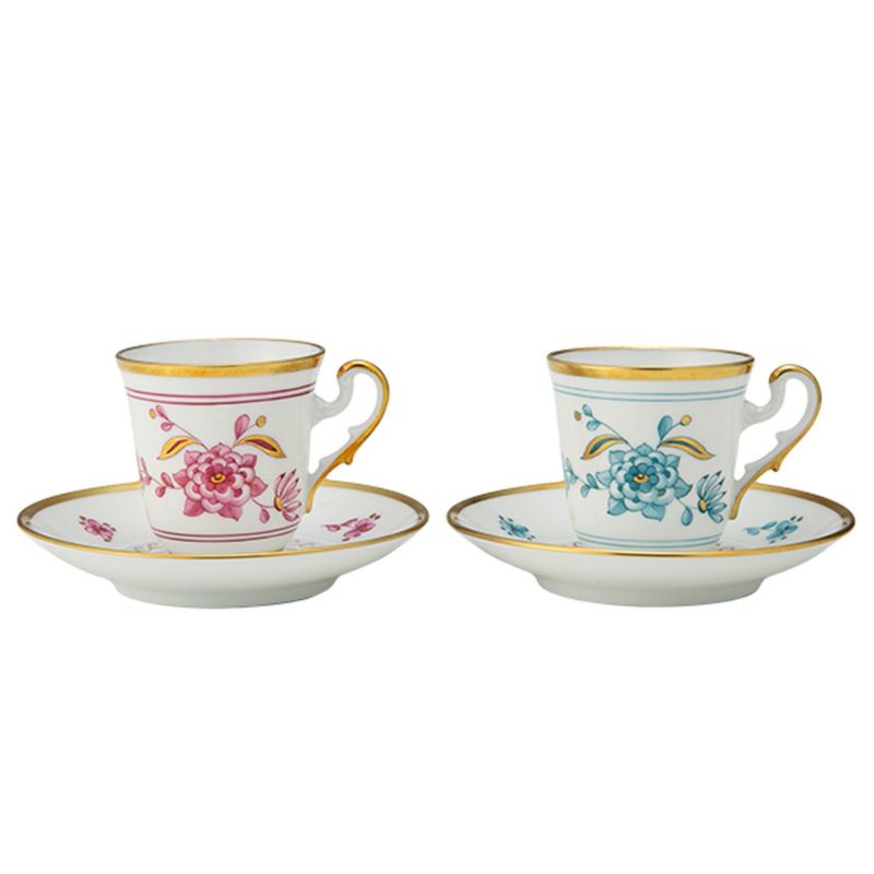 ジノリ1735／リチャード ジノリ（GINORI 1735／Richard Ginori） ヴェール ローザ デミタスカップ＆ソーサー 80ml ペア