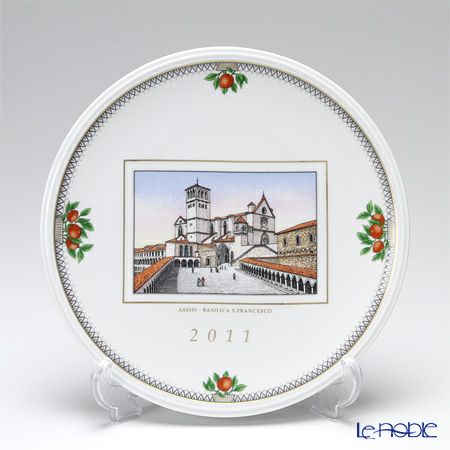 ジノリ1735／リチャード ジノリ（GINORI 1735／Richard Ginori） イヤープレート 2011年 「アッシジ サン・フランチェスコ大聖堂」 プレートハンガー付