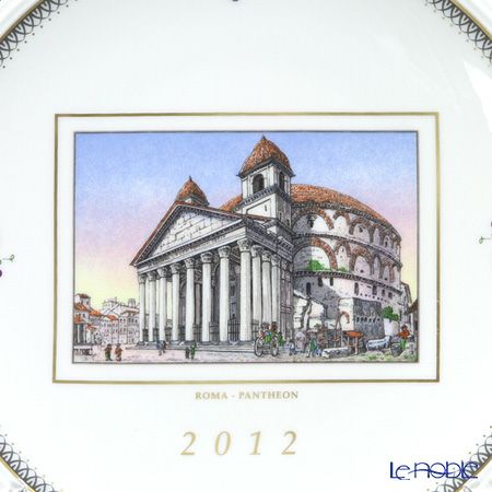ジノリ1735／リチャード ジノリ（GINORI 1735／Richard Ginori） イヤープレート 2012年 「ローマ パンテオン神殿」 プレートハンガー付