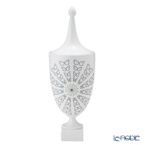 ジノリ1735／リチャード ジノリ（GINORI 1735／Richard Ginori）Bee White ビーホワイト 蓋付き壷 50cm（蓋金彩）ベース ウルナ型