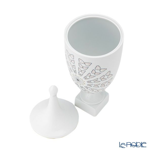 ジノリ1735／リチャード ジノリ（GINORI 1735／Richard Ginori）Bee White ビーホワイト 蓋付き壷 50cm（蓋金彩）ベース ウルナ型