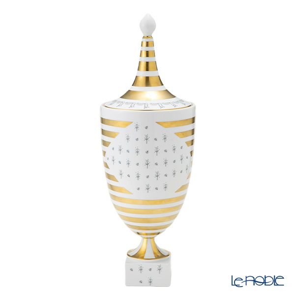 ジノリ1735／リチャード ジノリ（GINORI 1735／Richard Ginori）Bee White ビーホワイト 蓋付き壷 50cm ベース ウルナ型
