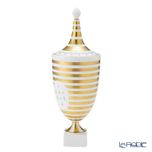 ジノリ1735／リチャード ジノリ（GINORI 1735／Richard Ginori）Bee White ビーホワイト 蓋付き壷 50cm ベース ウルナ型