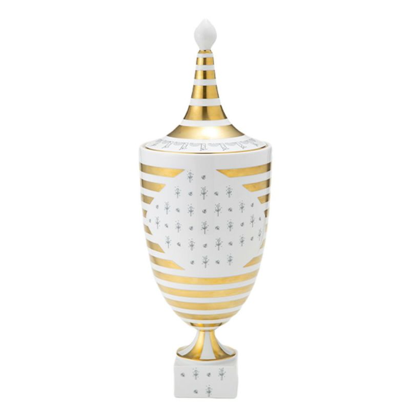 ジノリ1735／リチャード ジノリ（GINORI 1735／Richard Ginori）Bee White ビーホワイト 蓋付き壷 50cm ベース ウルナ型