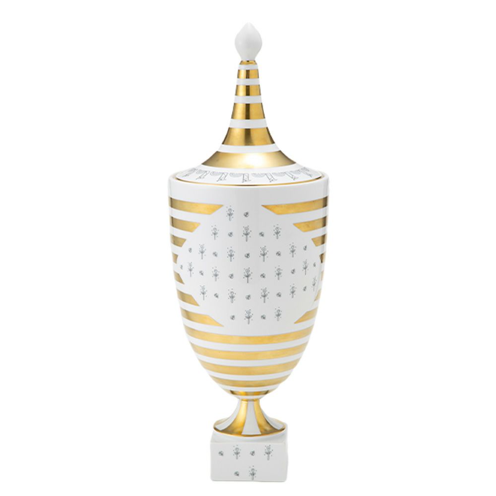 ジノリ1735／リチャード ジノリ（GINORI 1735／Richard Ginori）Bee White ビーホワイト 蓋付き壷 50cm ベース ウルナ型