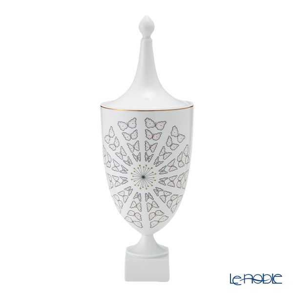 ジノリ1735／リチャード ジノリ（GINORI 1735／Richard Ginori）Bee White ビーホワイト 蓋付き壷 50cm（本体金彩）ベース ウルナ型