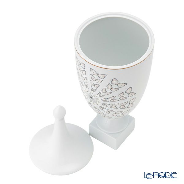ジノリ1735／リチャード ジノリ（GINORI 1735／Richard Ginori）Bee White ビーホワイト 蓋付き壷 50cm（本体金彩）ベース ウルナ型