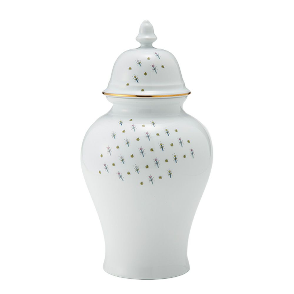 ジノリ1735／リチャード ジノリ（GINORI 1735／Richard Ginori）Bee White ビーホワイト 蓋付き壷 サニーフラワー 31cm A