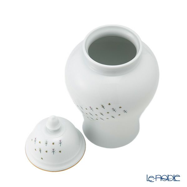 ジノリ1735／リチャード ジノリ（GINORI 1735／Richard Ginori）Bee White ビーホワイト 蓋付き壷 サニーフラワー 31cm B